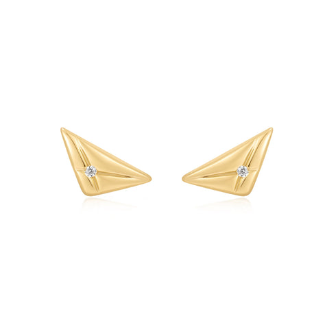 Gold Triangle Kiss Studs
